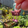 Purple Butterfly Earrings with Crystal Accent