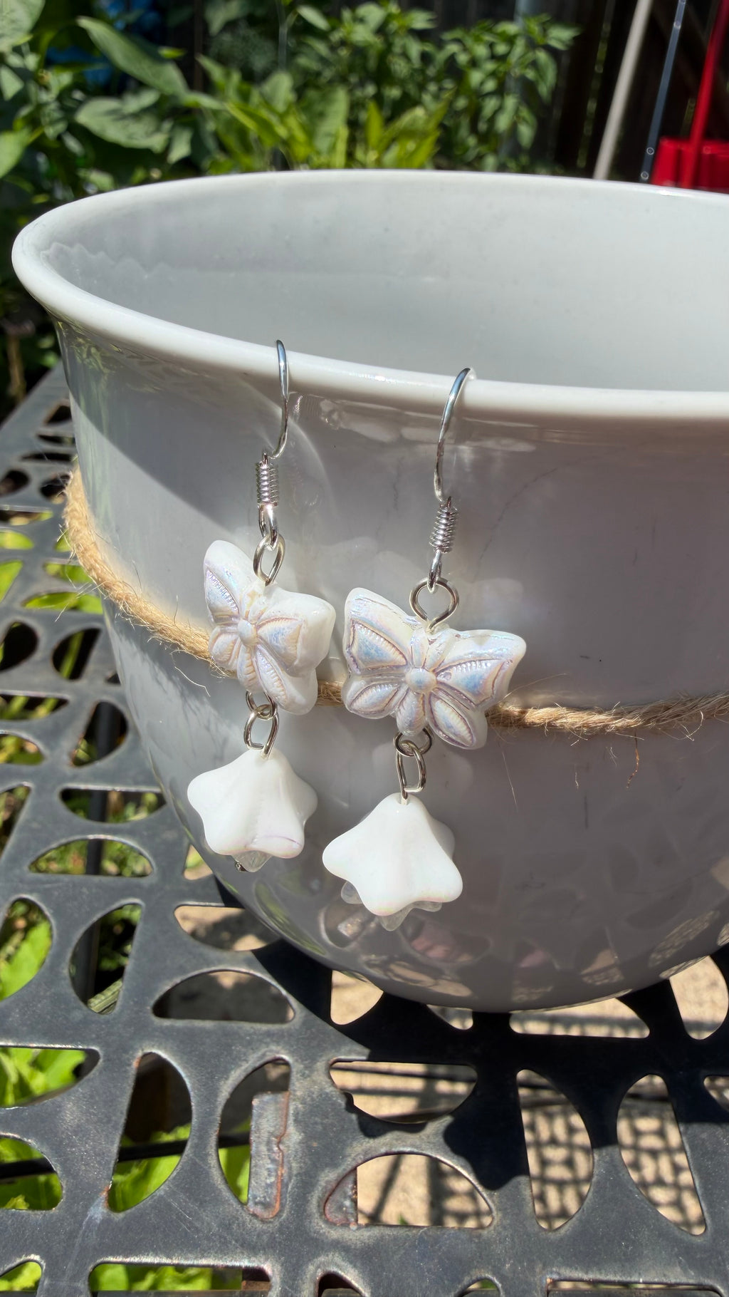 Celestial White Butterfly Earrings – Lightweight