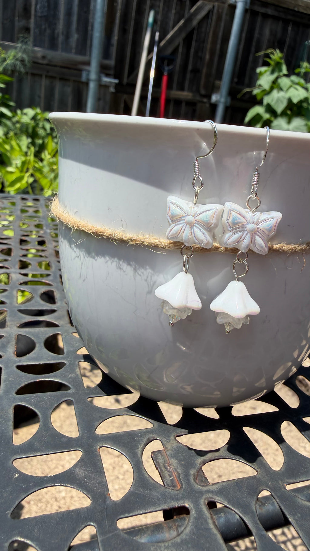 Celestial White Butterfly Earrings – Lightweight