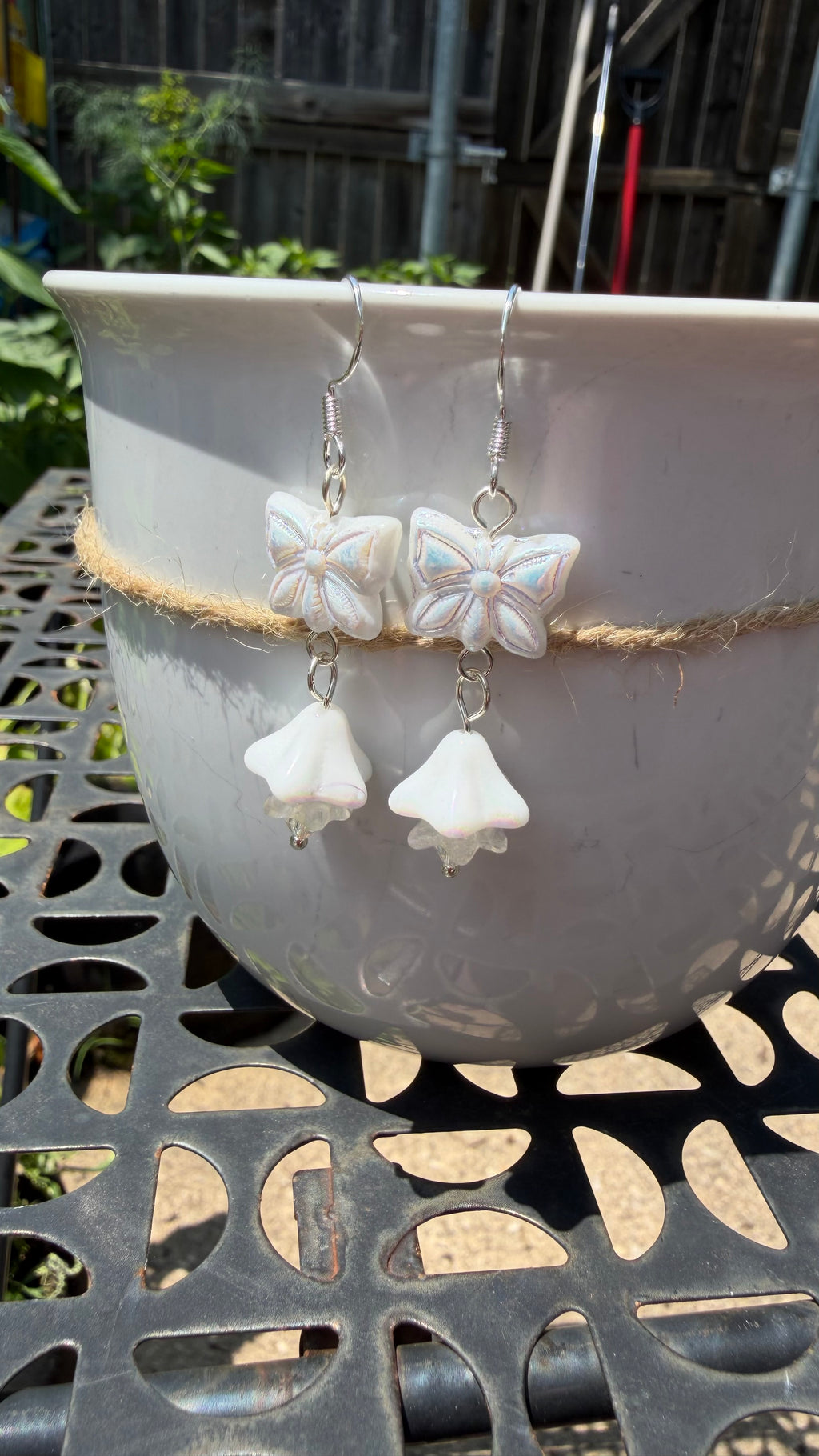 Celestial White Butterfly Earrings – Lightweight